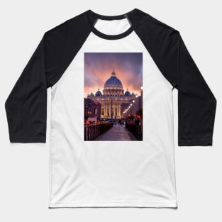 Saint Peter`s Basilica in Vatican City in Rome, Italy Baseball T-Shirt